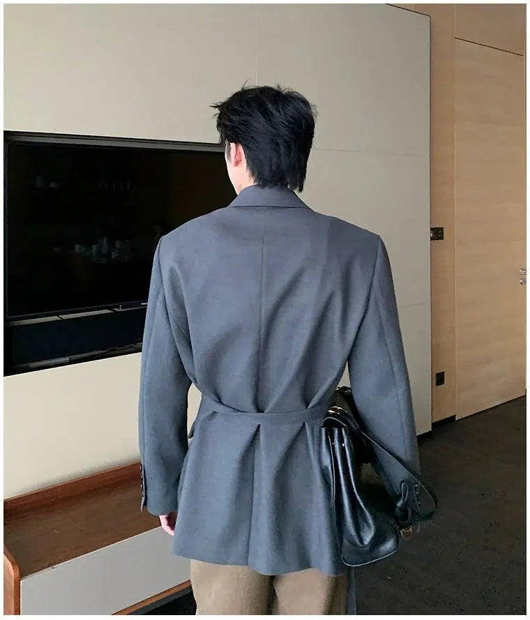 Relaxed Fit Belted Blazer