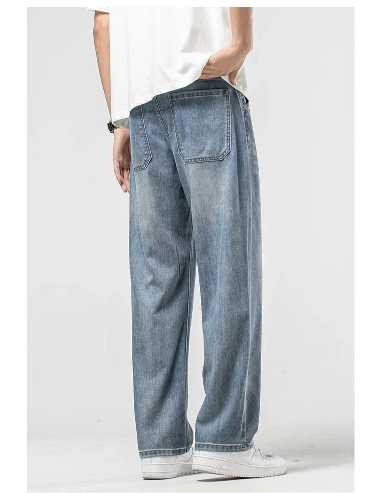 Relaxed Fit Blue Straight-leg Jeans