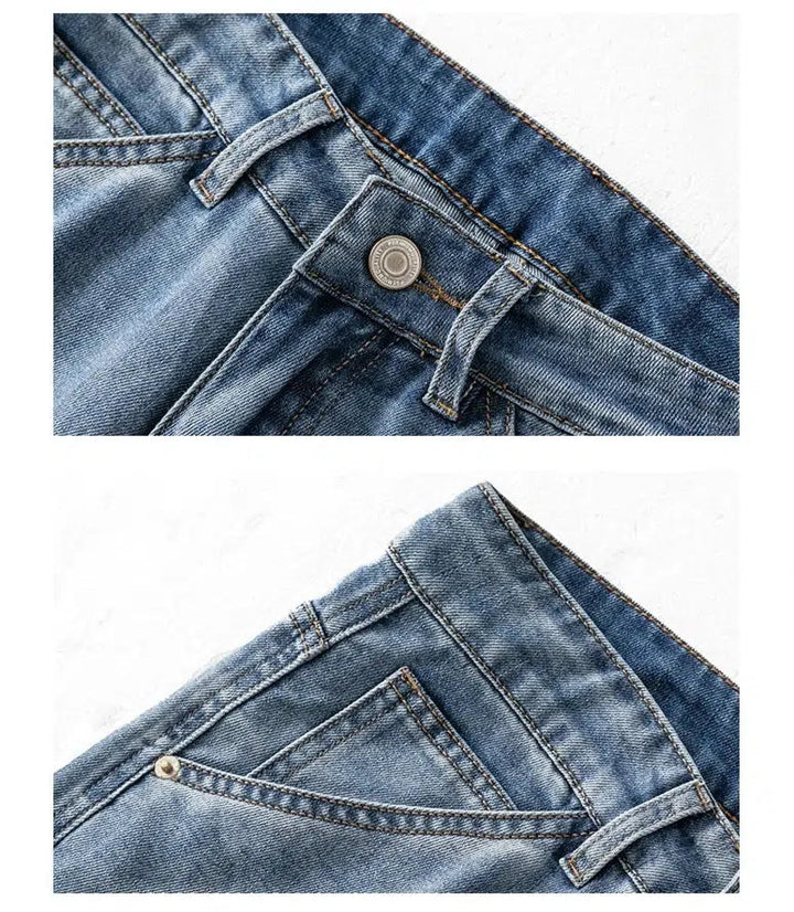 Relaxed Fit Blue Straight-leg Jeans