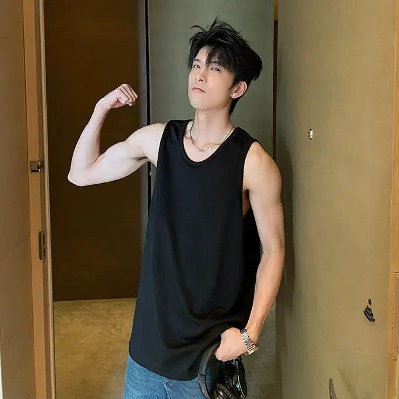 Relaxed Fit Crew Neck Tank Top