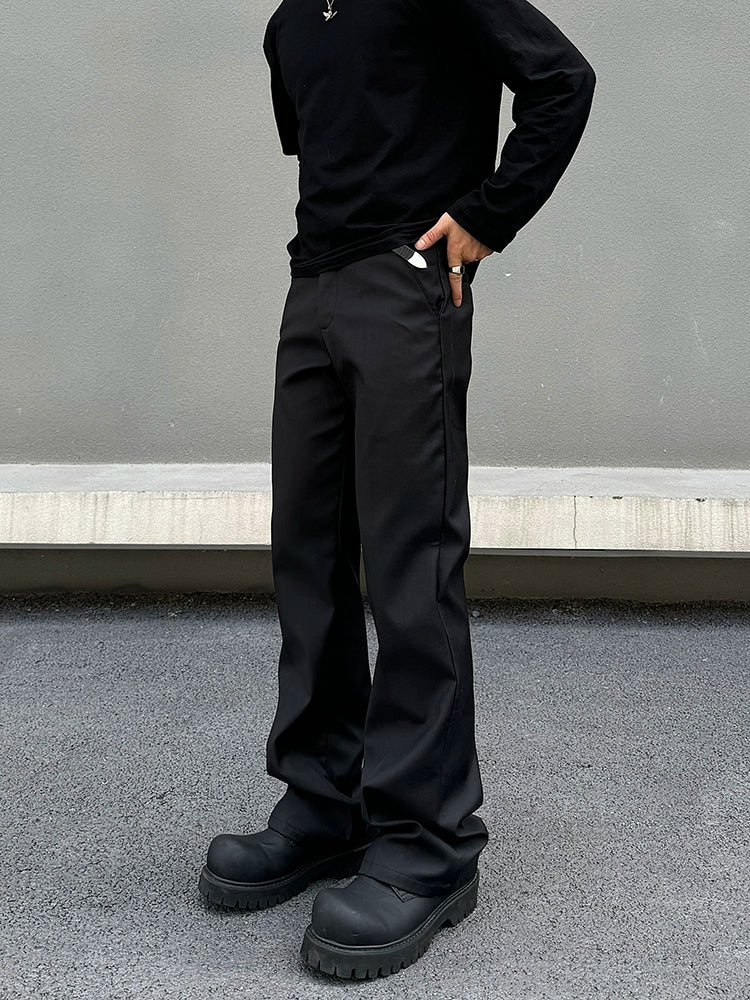 Relaxed-Fit Drape Pockets Pants