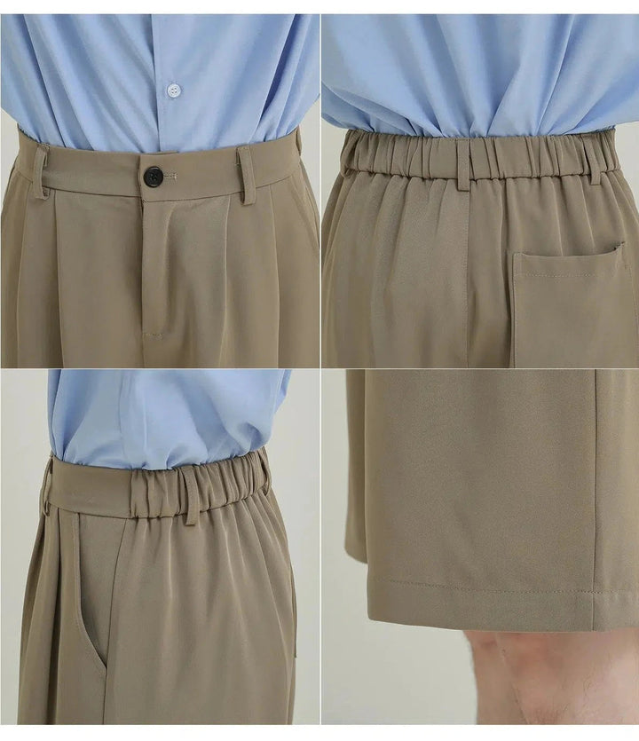 Relaxed Fit Pleated Shorts