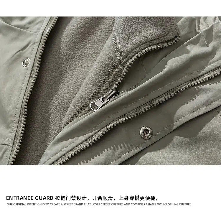Removable Fleece Liner Hooded Jacket