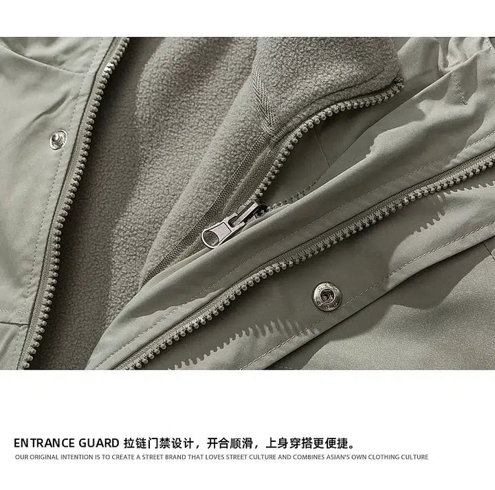 Removable Fleece Liner Hooded Jacket
