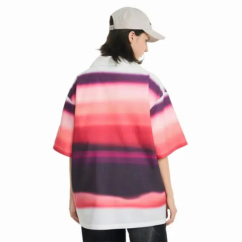 Rendering Color Printin Button-Up Shirt