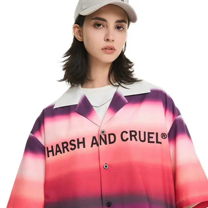 Rendering Color Printin Button-Up Shirt
