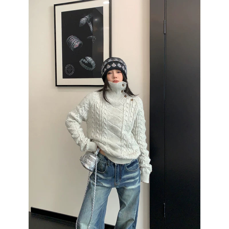 ,24060:28334,6168114282251,24060:28334,6168114282252,24060:28334,6168114282253,6168114282251,6168114282252,6168114282253, Cable Knit Turtleneck Pullover Sweater