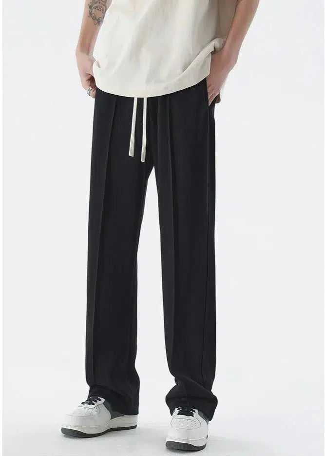 Retro Basic Drape Straight Sport Pants