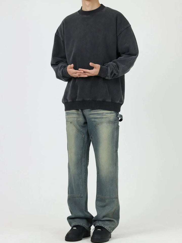Retro Blue Bootcut Straight Casual Jeans