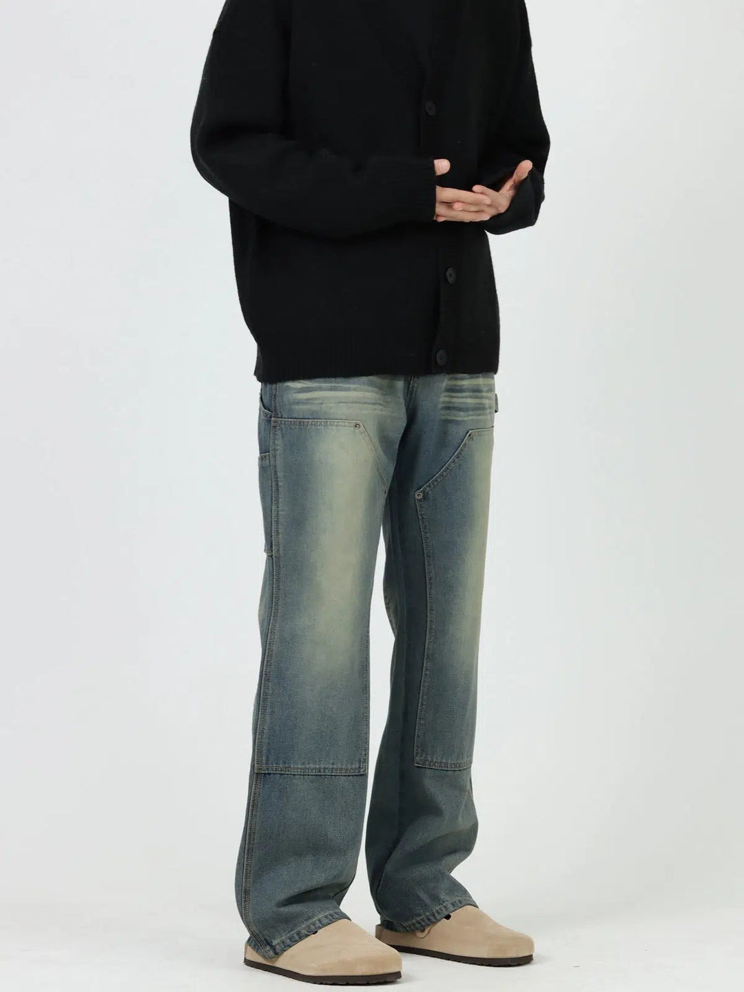 Retro Blue Bootcut Straight Casual Jeans