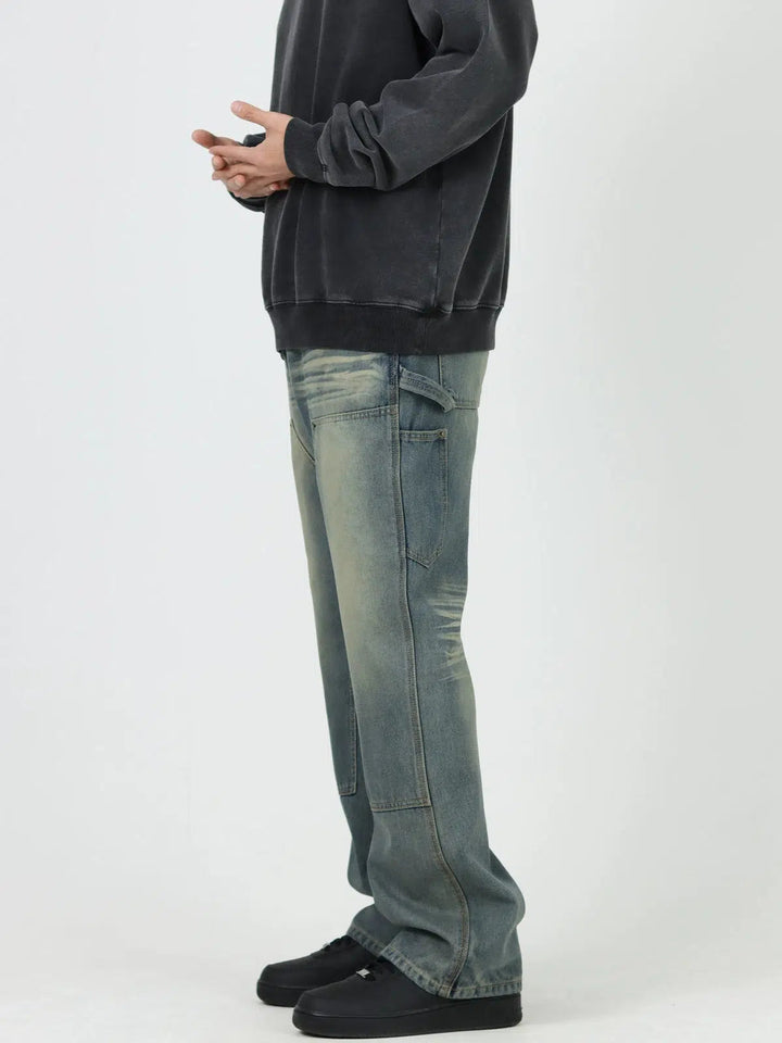 Retro Blue Bootcut Straight Casual Jeans