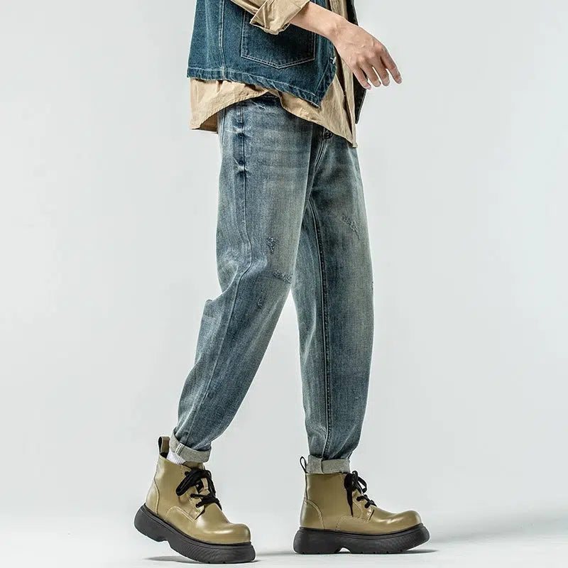 Retro Blue Slim Fit Jeans