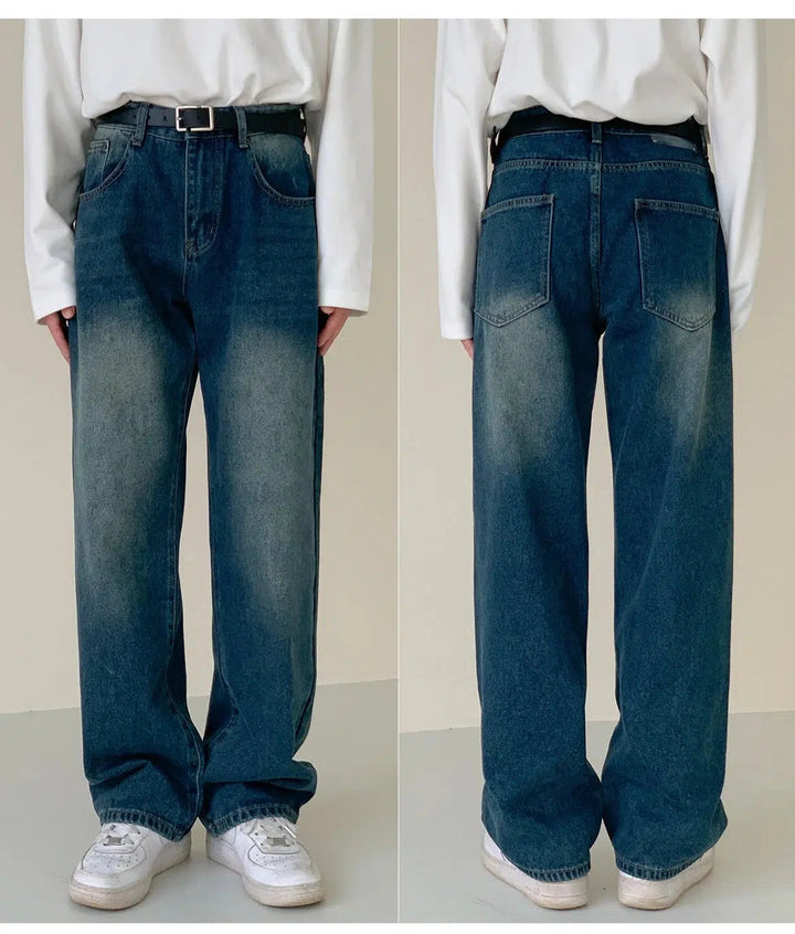 Retro Blue Straight Leg Jeans