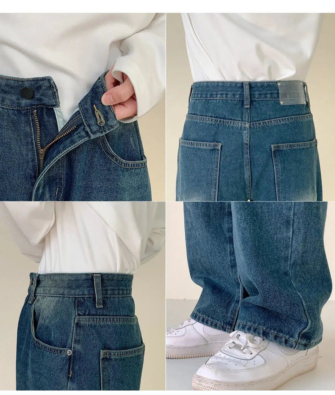 Retro Blue Straight Leg Jeans