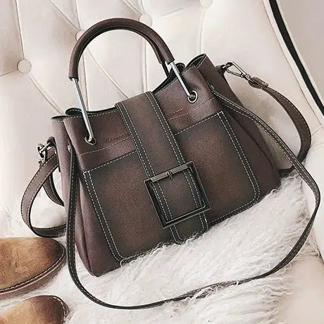 Retro Buckle Satchel Bag