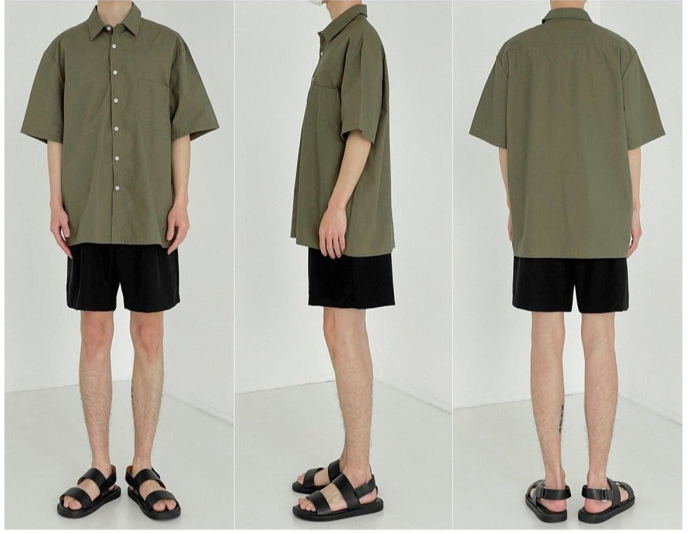 Retro Casual Mid-sleeve Shirt