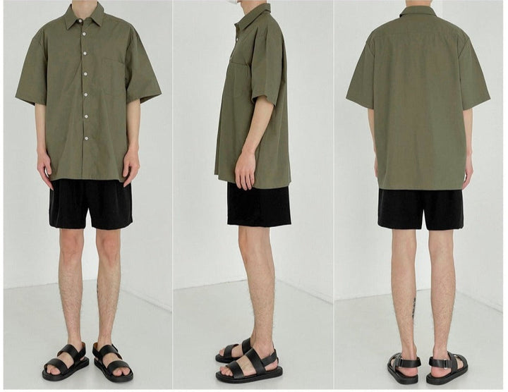 Retro Casual Mid-sleeve Shirt