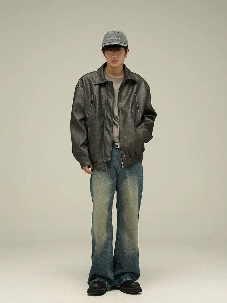 Retro Casual PU Leather Jacket