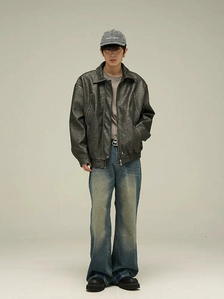 Retro Casual PU Leather Jacket