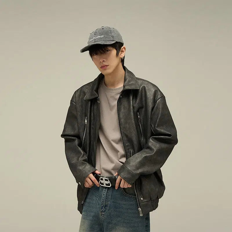 Retro Casual PU Leather Jacket