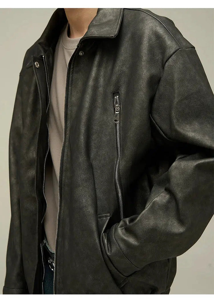 Retro Casual PU Leather Jacket