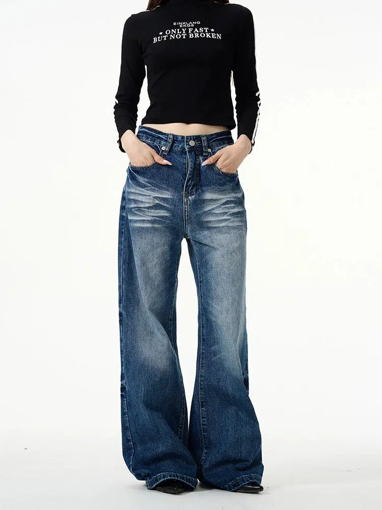 Retro Cat Whisker Flared Jeans