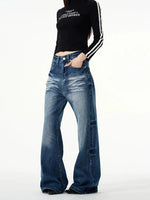 Retro Cat Whisker Flared Jeans
