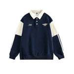 Retro Color-blocked POLO Pullover