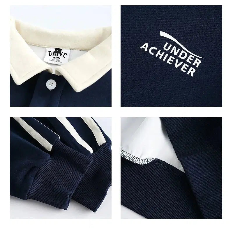 Retro Color-blocked POLO Pullover