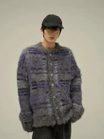 Retro Contrasting Color Mohair Sweater
