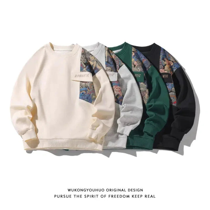 Retro Contrasting Sweatshirts
