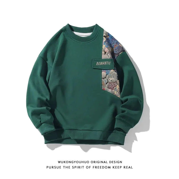 Retro Contrasting Sweatshirts