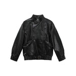 6026058944455,6026058944456,6026058944457,6026058944458, Stand Collar PU Leather Motorcycle Jacket