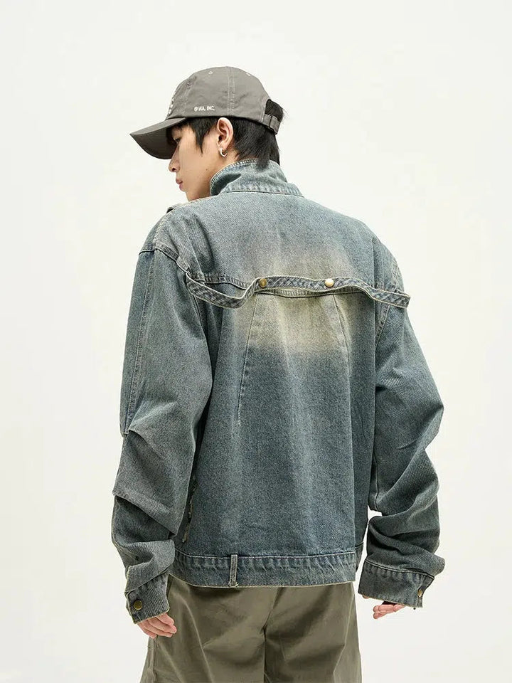 Retro Denim Motorcycle Jacket