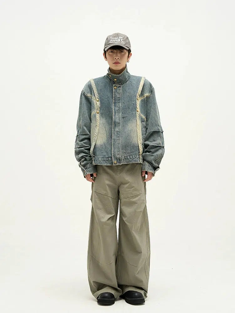 Retro Denim Motorcycle Jacket