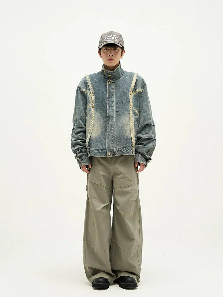 Retro Denim Motorcycle Jacket