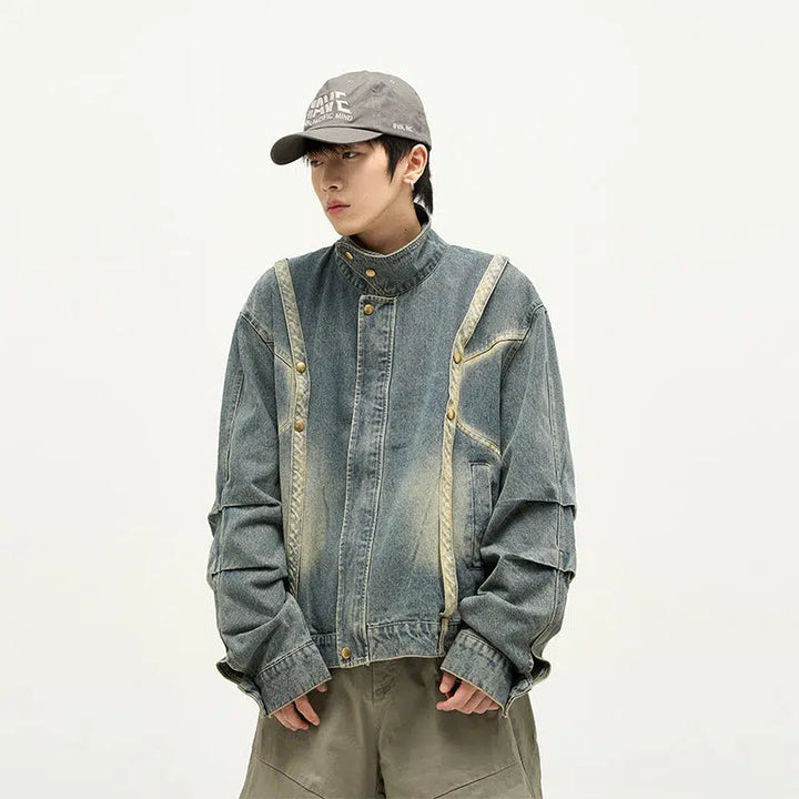 Retro Denim Motorcycle Jacket