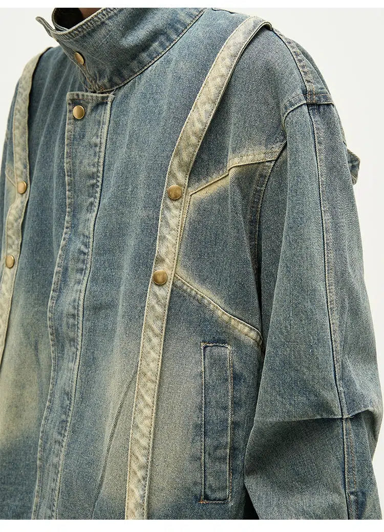 Retro Denim Motorcycle Jacket