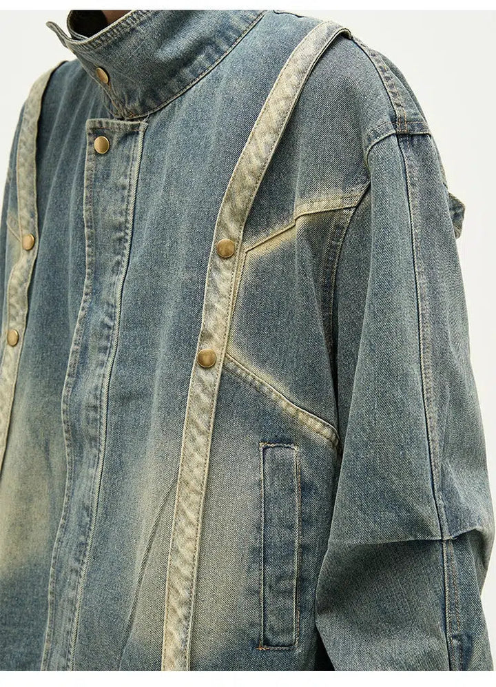 Retro Denim Motorcycle Jacket
