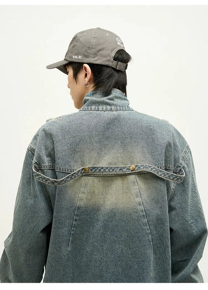 Retro Denim Motorcycle Jacket