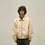 Retro Distressed PU Leather Jacket