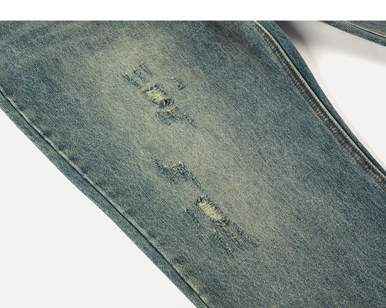 Retro Distressed Ripped Jeans