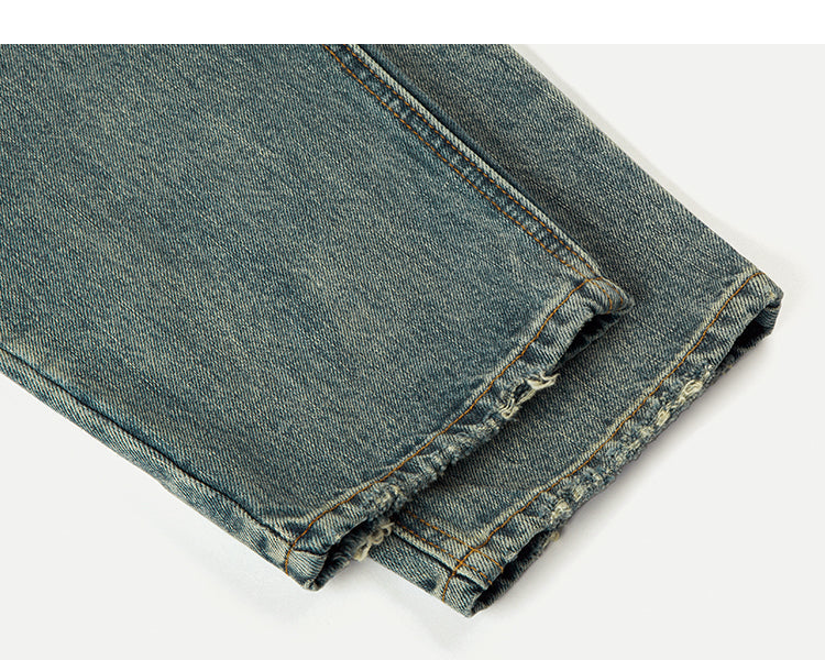 Retro Distressed Ripped Jeans