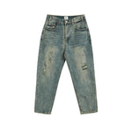 Retro Distressed Ripped Jeans