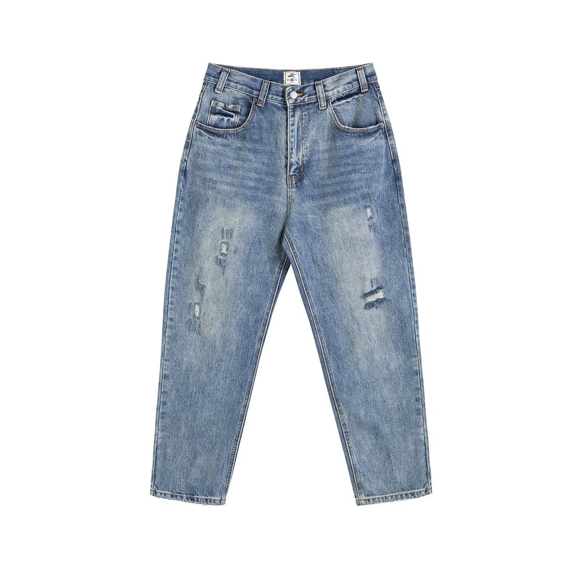 Retro Distressed Ripped Jeans