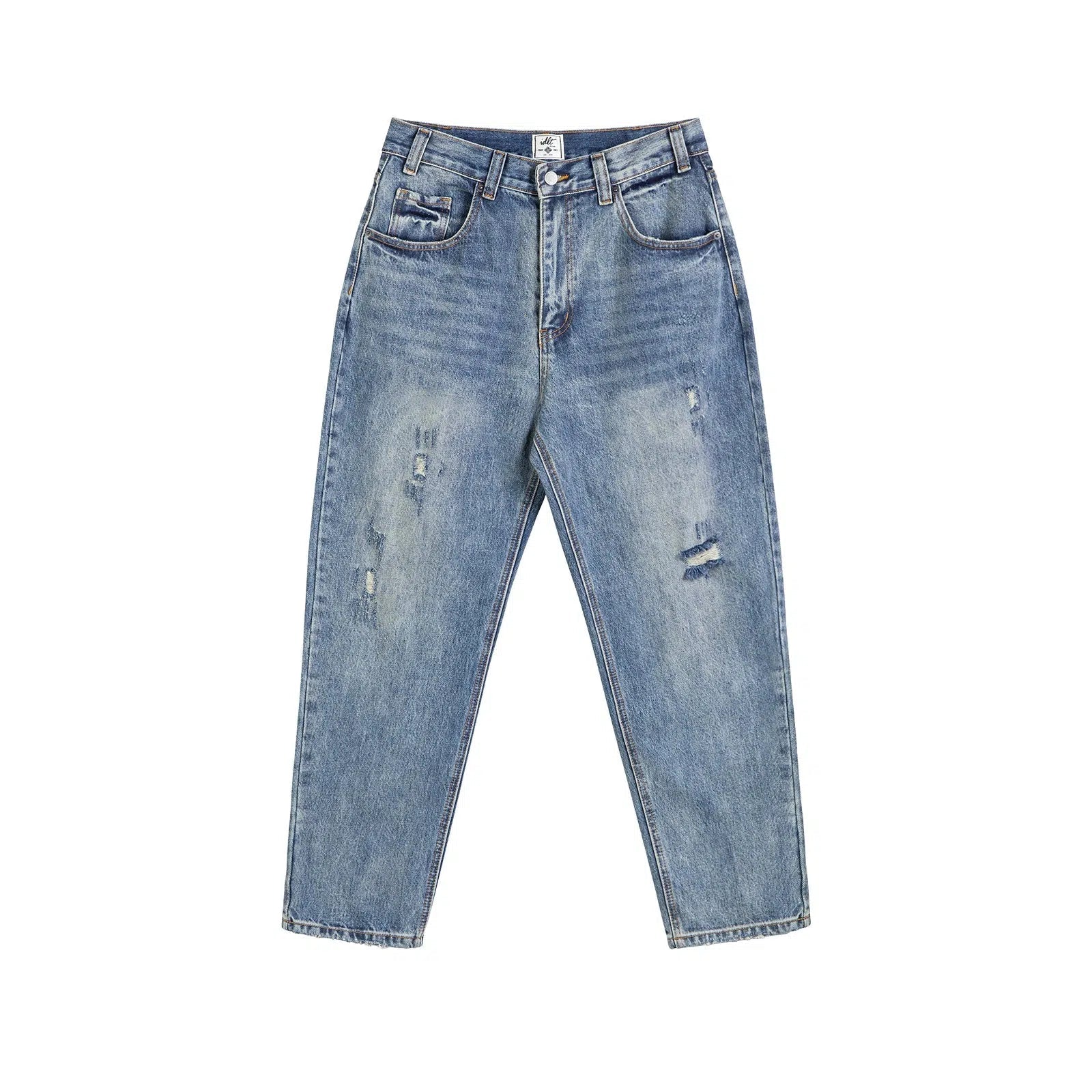 Retro Distressed Ripped Jeans