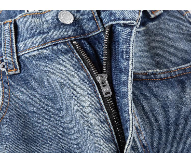 Retro Distressed Ripped Jeans