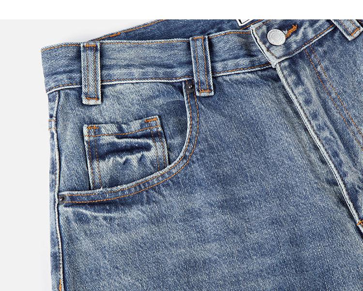 Retro Distressed Ripped Jeans