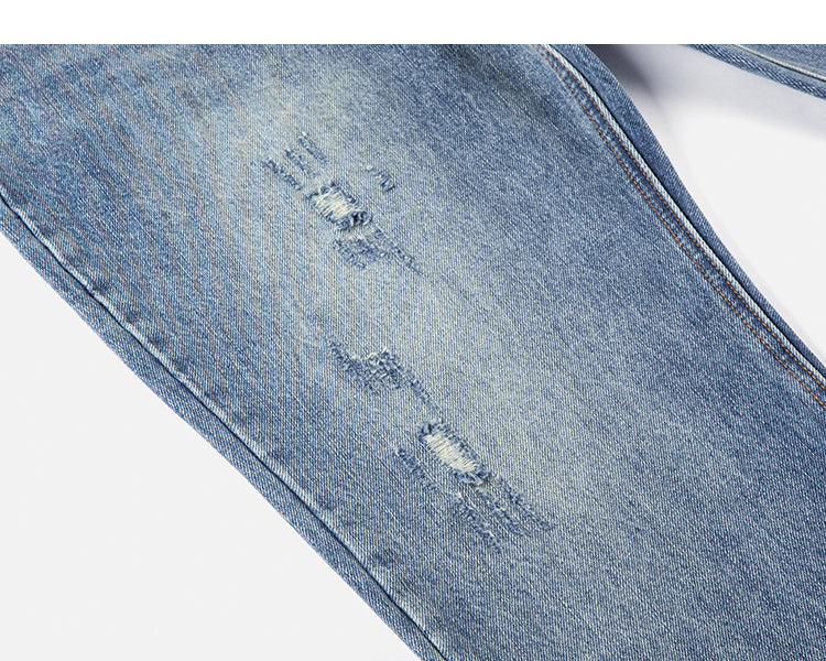 Retro Distressed Ripped Jeans