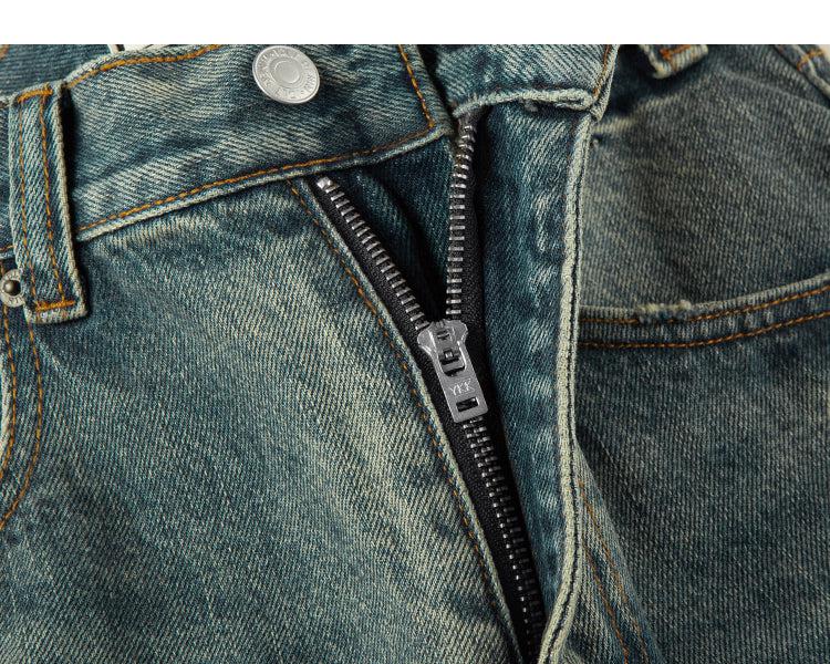 Retro Distressed Ripped Jeans